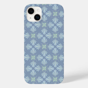 Coque Case-Mate iPhone Répétition abstraite florale bleu pastel