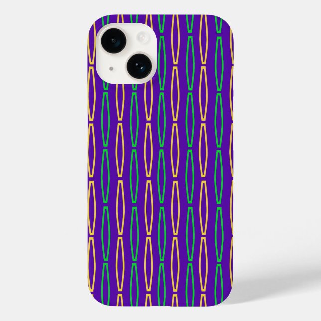 Coques Case-Mate iPhone Répétition géométrique Mardi Gras (Verso)