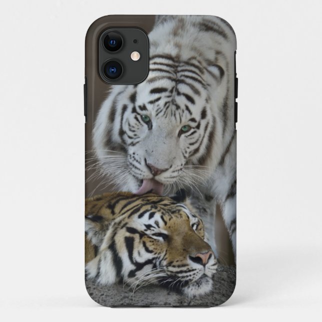Coques Case-Mate iPhone Repos blanc et Brown de tigres (Dos)