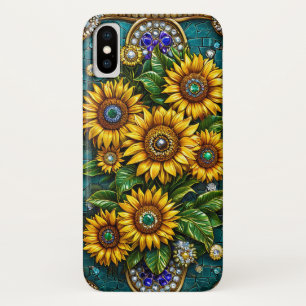 Case-Mate iPhone Case Représentant des tournesols avec des embellissemen