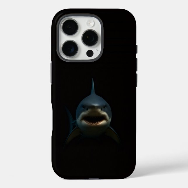 Coques Case-Mate iPhone Requin blanc 4 Luxe iPhone 16 Pro, Grand requin bl (Verso)