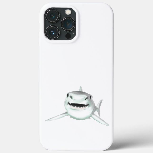 Coques Case-Mate iPhone requin d'aquarelle souriant gris vert vert animal  (Verso)