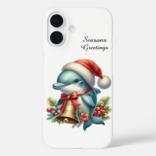 Coque Pour iPhone 16 Requin de vacances de Noël festif personnalisable