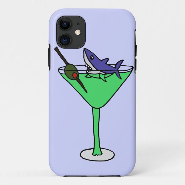 Coques Case-Mate iPhone Requin drôle en verre vert de Martini (Dos)