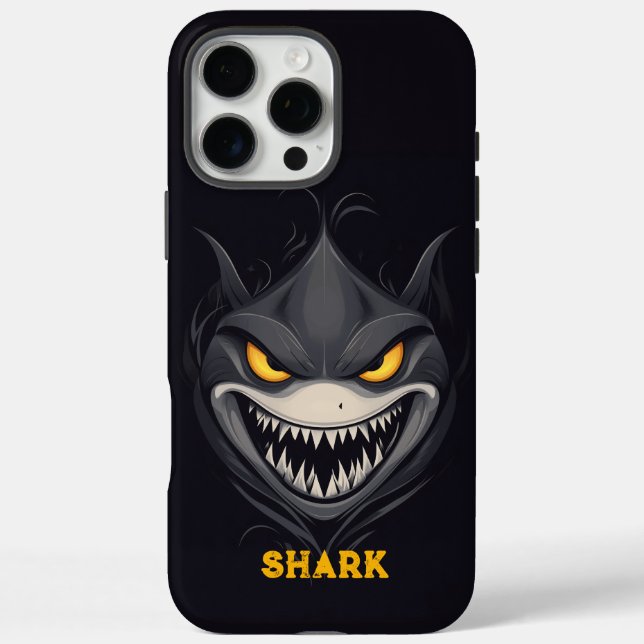 Coques Case-Mate iPhone Requin en colère Noir (Verso)