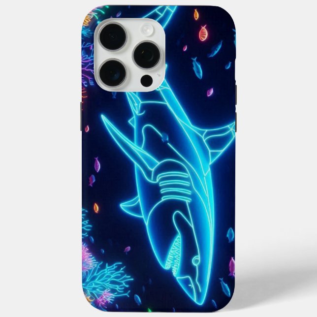 Coques Case-Mate iPhone Requin néon coloré (Verso)