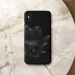 Case-Mate iPhone Case Respirer Fleur de Lotus Grise Esprit de pleine con