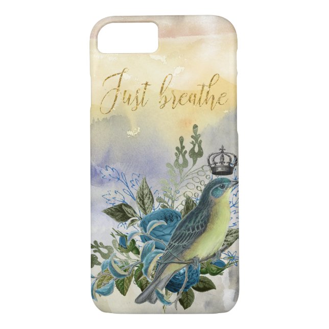 Coques Case-Mate iPhone Respirer le collage d'oiseaux bleus (Dos)