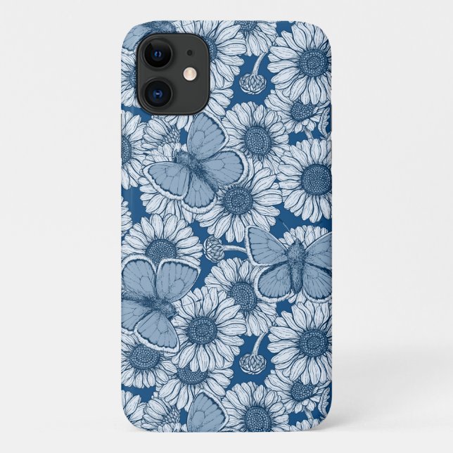 Coques Case-Mate iPhone Ressort bleu, fleurs sauvages, marguerites (Dos)