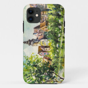 Coque iPhone 11 Ressort dans la petite ville sur la rivière