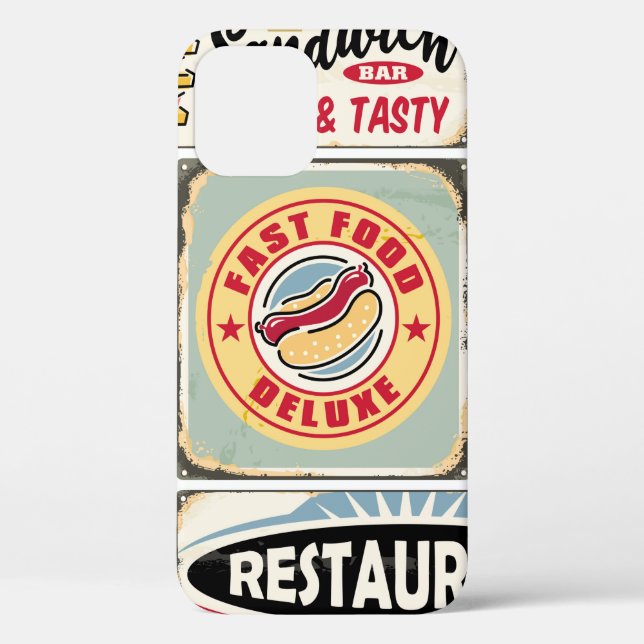 Coques Case-Mate iPhone Restaurants et dîners restauration rapide panneaux (Verso)