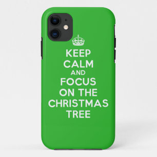Coque iPhone 11 Restez calme et concentrez-vous sur l'arbre de Noë