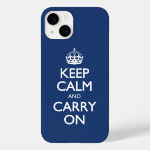 Coques Pour iPhone Restez Calme Et Continuez - Cobalt Blue White Text