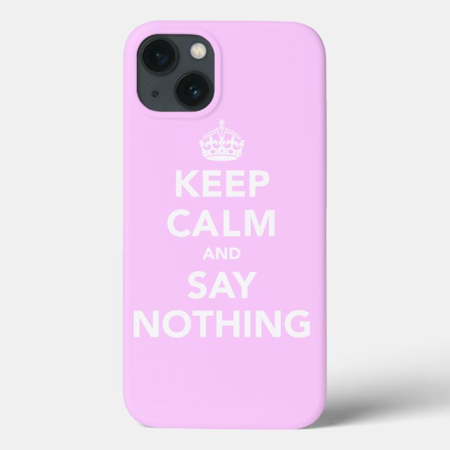 Coques Case-Mate iPhone Restez calme et ne rien dire (Verso)