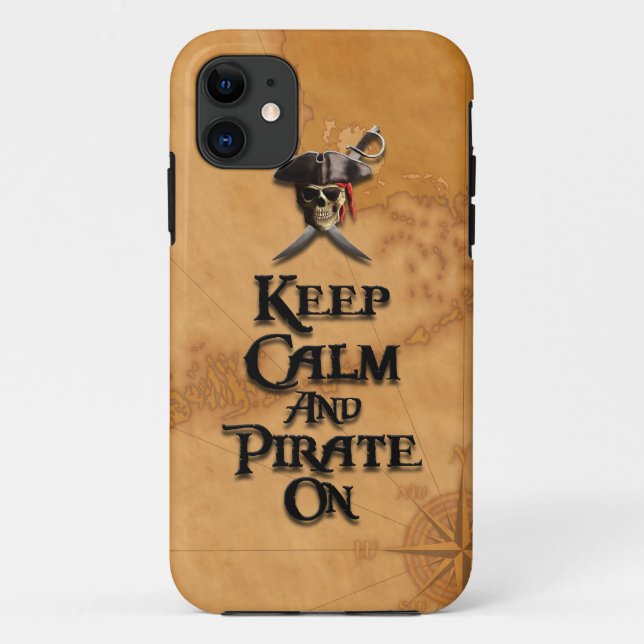 Coques Case-Mate iPhone Restez Calme Et Pirate (Dos)