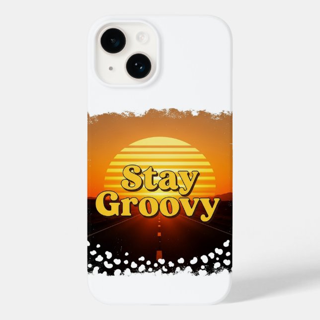 Coques Case-Mate iPhone Restez Groovy – T-Shirt avec typographie Rétro des (Verso)