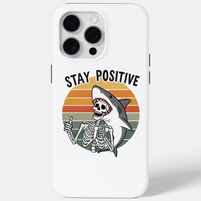 Coques Case-Mate iPhone Restez positif Skeleton Shark Sunset (Verso)