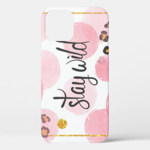 Case-Mate iPhone Case Restez sauvage, empreinte de léopard, cercles rose