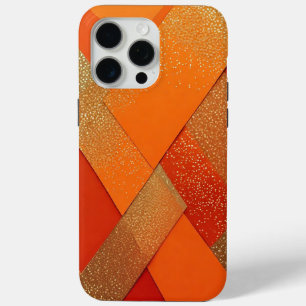 Coque Case-Mate iPhone Résumé abstrait orange et or pailleté