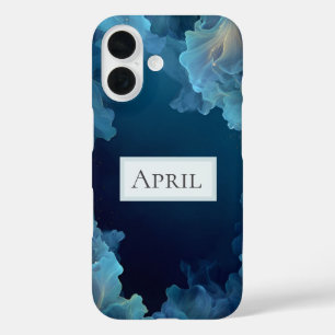 Coque Pour iPhone 16 Résumé Bleu Fluide