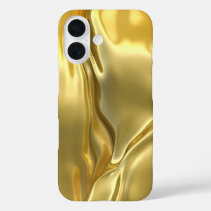 Coque Pour iPhone 16 Résumé en Or Liquide Brillant