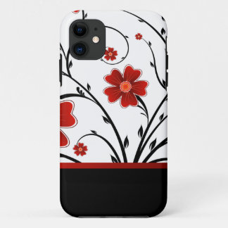 Coques Pour iPhone résumé floral avec la barre noire
