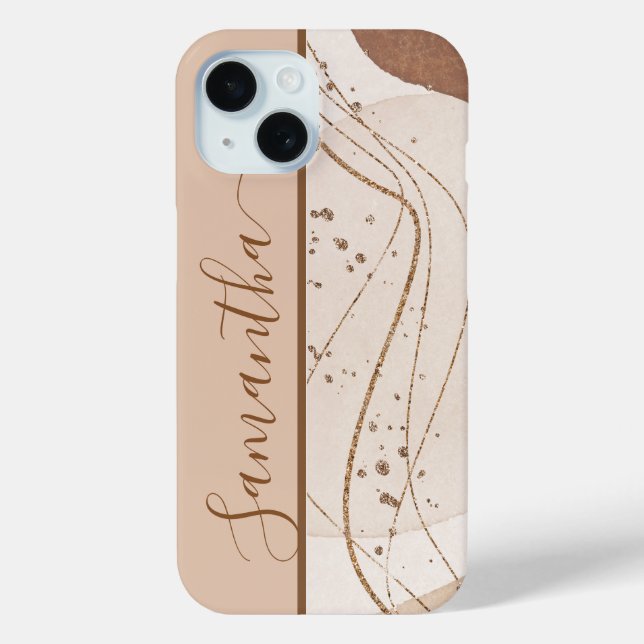 Coques Case-Mate iPhone Résumé Pailleté Or Personnalisé (Verso)
