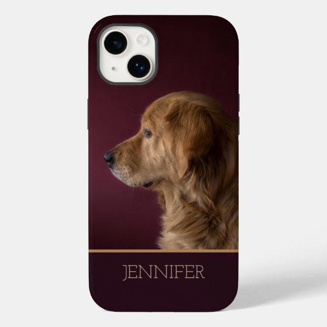 Coques Case-Mate iPhone Retriever du Golden Personalisé Nom | Chien (Verso)
