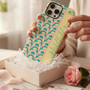 Coque iPhone 16 Pro Max Rétro Années 70 Pastel Groovy Géométrique Personna