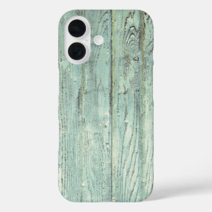 Coque Pour iPhone 16 Retro Aqua Wood