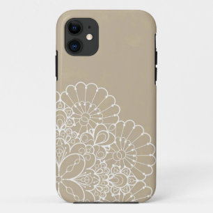 Coque iPhone 11 Rétro arrière - plan avec l'ornement de dentelle