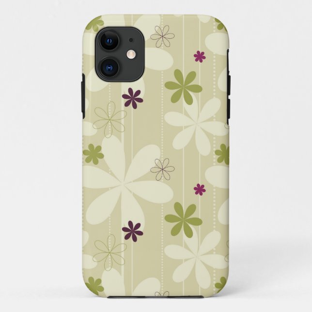 Coques Case-Mate iPhone Rétro arrière - plan floral (Dos)