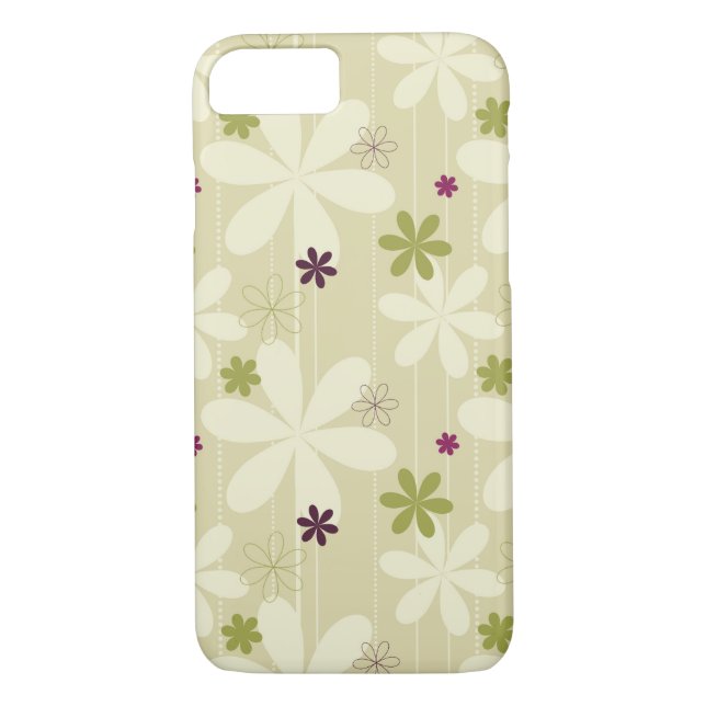 Coques Case-Mate iPhone Rétro arrière - plan floral (Dos)