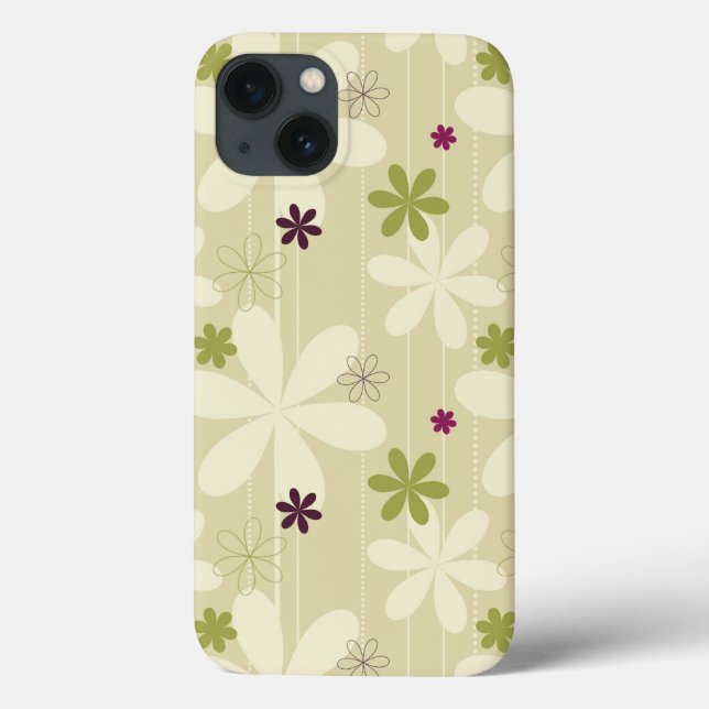 Coques Case-Mate iPhone Rétro arrière - plan floral (Verso)