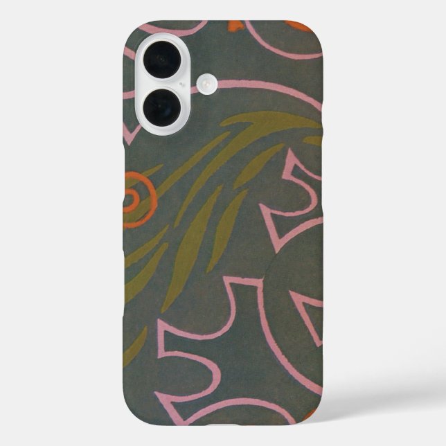 Coques Case-Mate iPhone Retro Art Déco Jazz Rose Orange Gris Lignes Motif (Verso)