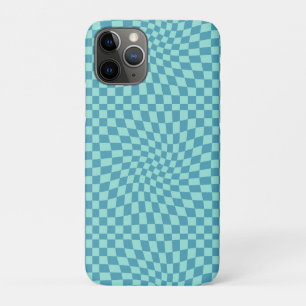 Case-Mate iPhone Case Retro Blue Pastel Chèques Warped Checkerboard