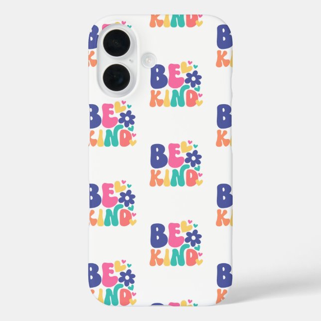 Coques Case-Mate iPhone Rétro Boho Sois Gentil  – Fleur Arc-en-Ciel Cœur G (Verso)