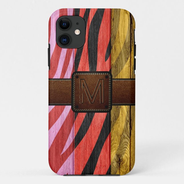 Coques Case-Mate iPhone Retro Bois Brown cuir look (Dos)