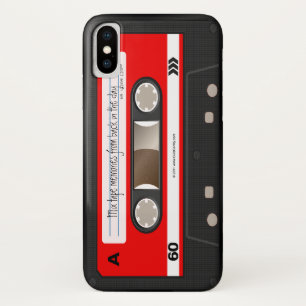 Coque iPhone X Rétro caisse personnalisée rouge d'enregistreur 