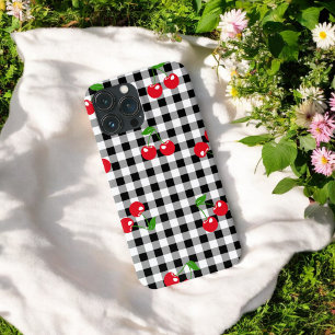 Case-Mate iPhone Case Retro Chic Cute Rouge Cerise Noir & Blanc En vichy