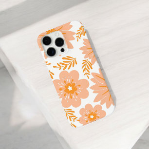 Coque iPhone 16 Pro Max Retro Chic Peach Floral Pattern Printemps Whimsica