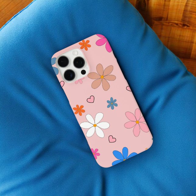 Coques Case-Mate iPhone Retro Chic rose floral motif printemps lunaire (Créateur téléchargé)