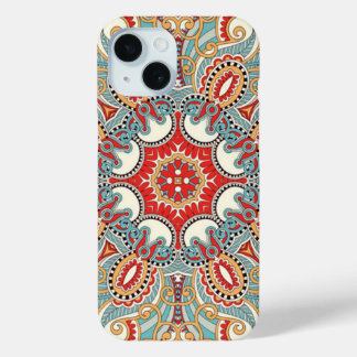 Coque Case-Mate iPhone Retro Chic Rouge Turquoise Joli Motif de mosaïque