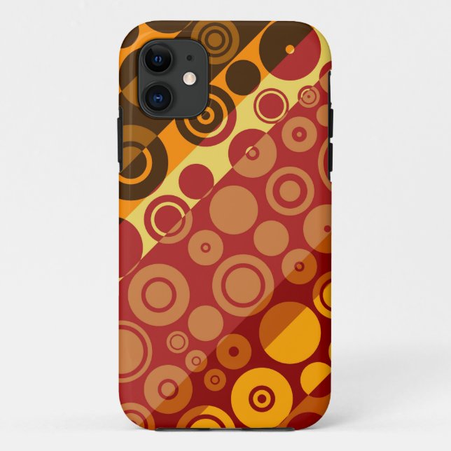 Coques Case-Mate iPhone Rétro cicrles rayures art graphique motif (Dos)
