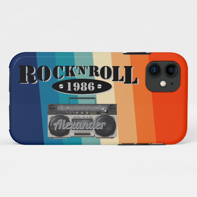 Coques Case-Mate iPhone Retro classique boite à boum rock n roll musique v (Dos (Horizontal))