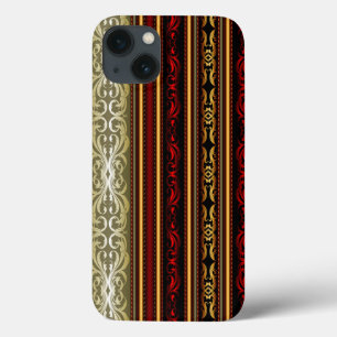 iPhone 13 Case Rétro dentelle élégante de rayure