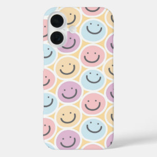 Coque Pour iPhone 16 Retro Doodle Smile Emoji
