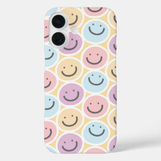 Coque Pour iPhone 16 Retro Doodle Smile Emoji