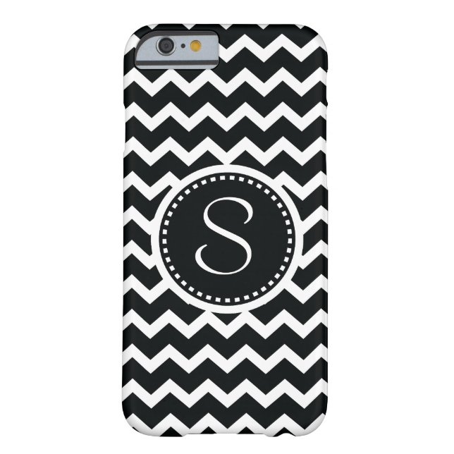Coques Case-Mate iPhone Rétro élégance de zigzag noir et blanc de Chevron (Dos)