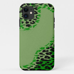 Coque Case-Mate Pour iPhone Rétro empreinte de léopard vert et noir sur la